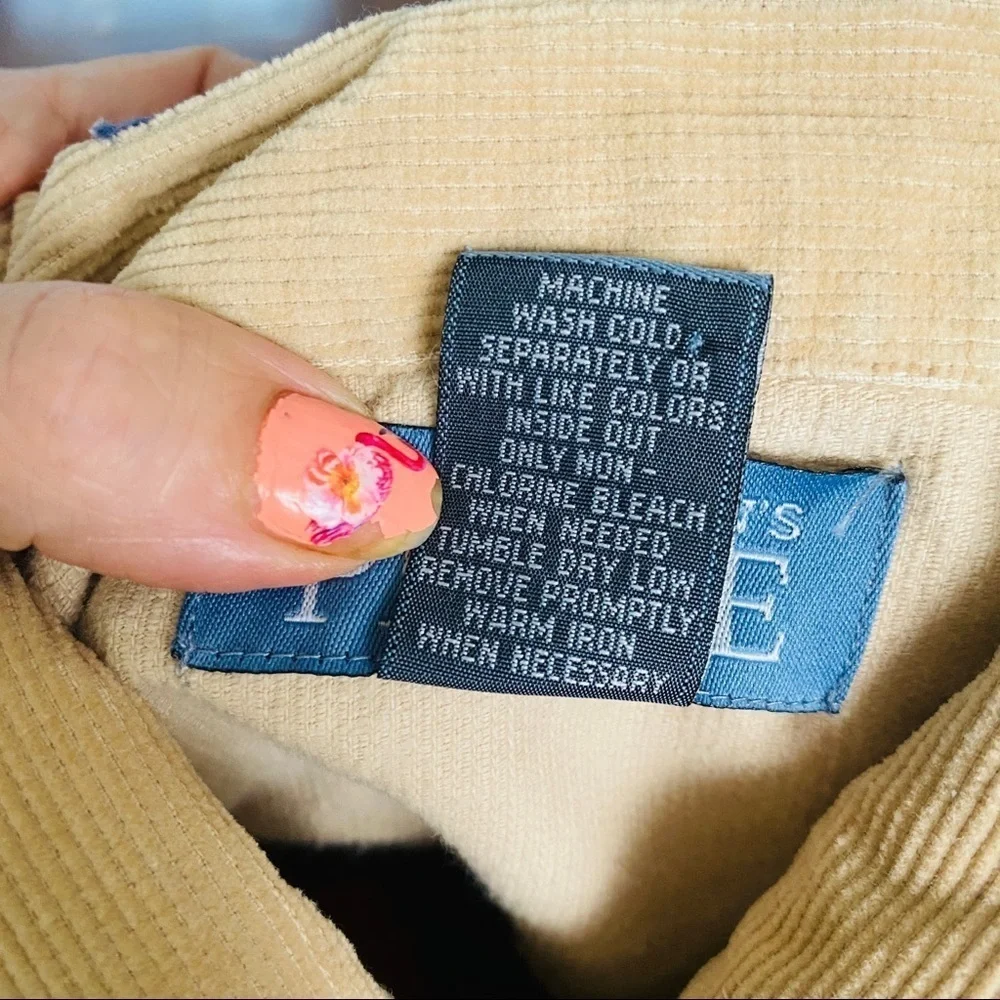 The Children's Place Beige Corduroy Jacket Love Hippie Embroidered Sz M